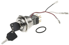 Wyłącznik kluczykowy IP40, DPDT, 5 A 2-Way, -20 → +55°C