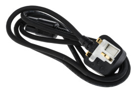 Przewód zasilania złącze A: IEC C15, złącze B: Wtyk brytyjski typu G 2m 10 A 250 V Czarny