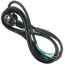 Kabel sieciowy jednostr. 4m ( 3x0,75mm) czarny kąt