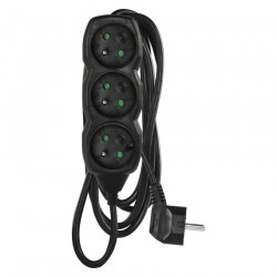 EMOS - PRZEDŁUŻACZ 3G 3M CZARNY PC0313