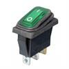 Przełącznik kołyskowy KCD3 12VDC podświetlany zielony wodoodporny 3-pin 2-pozycje