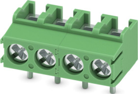 PCB terminal, 4 pole, pitch 5 mm, AWG 26-14, 17.5 A, screw connection, green, 1935336