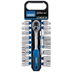 Draper 16376 1/2&quot; Sq. Dr. Combined MM/AF Socket and Ratchet Set (20 Piece)