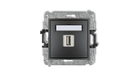 Mini Gniazdo Pojedyncze Usb-Aa 2.0 Grafitowe 11Mgusb-1