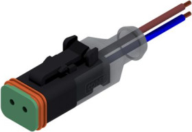 Connection cable, socket, 2 pole, straight to openend, 2m