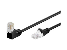 CAT 5ekabel krosowy kątowy 1x 90°,U/UTP, Czarny