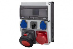 Rozdzielnica CAJA 12M BICOLOR - gniazda 32A 5p, 63A 5p, 2x230V, L/P(63A) /12 modułów/