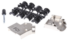 Osłona tylna D-Sub 9 -pinowe Cynk odlewany Kątowy Amphenol Communications Solutions E