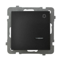 AS Łącznik zwierny światło z podświetleniem niebieskim czarny metalik ŁP-5GS/m/33