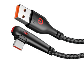 Kabel USB Typ-C 2m czarny kątowy