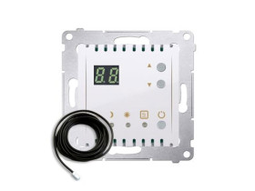 SIMON 54 Regulator temperatury z wyświetlaczem zewnętrzny czujnik temperatury sonda 16A 230V biały DTRNSZ.01/11 KONTAKT SIMON
