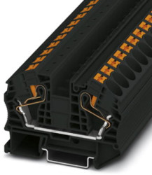 Through terminal block, push-in connection, 0.5-25 mm², 2 pole, 76 A, 8 kV, black, 3212145