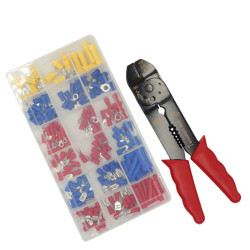 Zaciskarka konektorów izol. ściągacz izol.+zestaw konektorów, zacisk