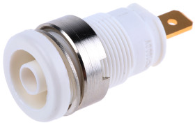 Gniazdo bananowe Żeński Wypustka typ Gniazdo bananowe Biały 25A Hirschmann Test & Measurement rozmiar 4 mm