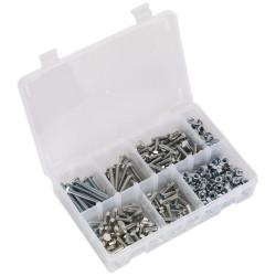 Sealey AB050SNW Setscrew, Nut &amp; Washer Assortment 408pc High Tensile M6 Metric