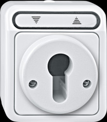 MEG3718-8019 Roller shutter button for locking cylinder, polar white, AQUASTA