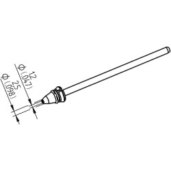 Ersa 0742ED1225H/SB Desoldering Tip Tapered 79.25mm ERSADUR Coated