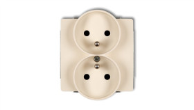 Deco Soft Gniazdo Podwójne Z/U Do Ramki Beżowy 1Dgprso-2Zp