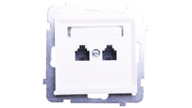 Sonata Gniazdo Telefoniczne Podwójne Rj11 Równoległe Ecru Gpt-2Rr/M/27