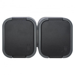 Gniazdo podwójne n/t 2x2P+Z, bryzgoszczelne z klapką B2, IP54, NT-6B2, szary/czarny,OR-OE-7806/GB