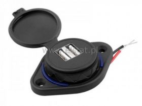 Ładowarka samoch. 2x USB do montażu QC 3A