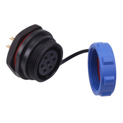 7 Pin Waterproof W21 Female Socket Panel Mount Connector IP68