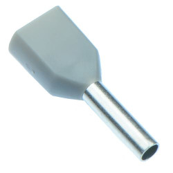Grey 0.75mm Twin Cord End Ferrule - Pack of 100