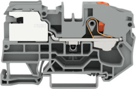 1-wire potential equalization terminal, spring-clamp connection, 0.5-16 mm², 1 pole, 69 A, 4 kV, gray, 2216-7111