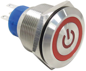 Nasadka przełącznika Chwilowy SPDT średnica wycięcia 22.2mm, montaż panelowy RS PRO