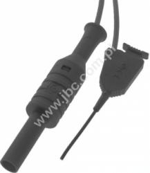 6606-D4-50-SW Klips mini SMD, pazurkowy, z przewodem zakończonym gniazdem izolowanym 4mm, czarny, ELECTRO-PJP, 6606D450SW