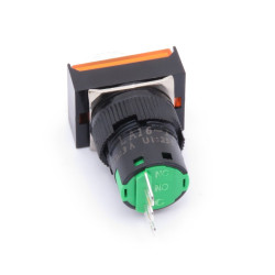 Przycisk panelowy prostokątny bistabilny 16x22mm pomarańczowy