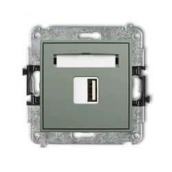 ICON Mechanizm ładowarki USB pojedynczej USB A, 10W max., 5V, 2A szałwiowy 61ICUSB-3