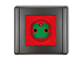 FLEXI Gniazdo pojedyncze z uziemieniem DATA z kluczem czerwony 11FGZK KARLIK