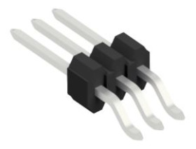 Pin header, 3 pole, pitch 1.27 mm, straight, black, 10140216