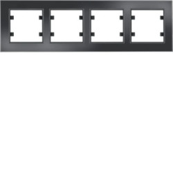 Lumina passion Ramka 4-krotna pozioma szkło czarne WL9241