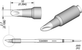 Soldering tip, solder depot, Ø 2.7 mm, (L) 10 mm, C245931