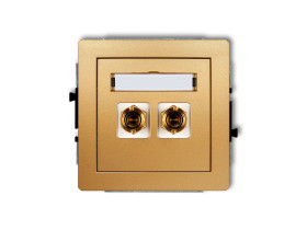 DECO Gniazdo głośnikowe pojedyncze (typu banan - czerwony i czarny pozłacany 4 mm2 do lutowania) złoty 29DGG-3 KARLIK