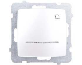 KARO Przycisk /dzwonek/ z podświetleniem srebrny perłowy ŁP-6SS/m/43