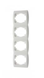 Ramka czterokrotna pionowa biała