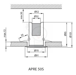 APRE 50S mosiądz R50 40W Brilum
