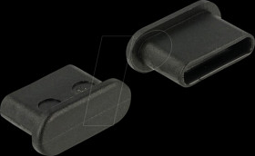 64014 Dust cover, USB-C socket without handle, 10 pieces, black