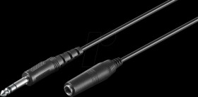 50428 Cable jack, 6.35 mm, plug/socket, AUX, 5 m