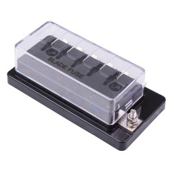 6 Way Standard Blade Compact Fuse Box with LED Indication R3-76C-01-3L106