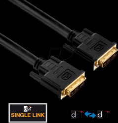 PI4000-075 DVI cable - single link - PureInstall series 7.50m