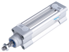 Siłownik pneumatyczny z tłoczyskiem skok: 60mm Festo Ø 32mm dwustronnego działania Action 205.1mm z amortyzacją