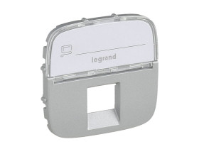 VALENA ALLURE Plakietka aluminium gniazda pojedyncze RJ/RJ45 z etykietą 755477 LEGRAND