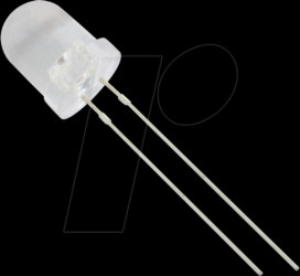 8034B2C-CSB-A LED 8mm, wired, blue, 1500 mcd, 25°