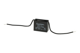 Kondensator; silnikowy (rozruchowy); TS11-7 450VAC 3uF; 3uF; 450V AC; 18,5x29x38mm; z przewodami; Suntan; RoHS