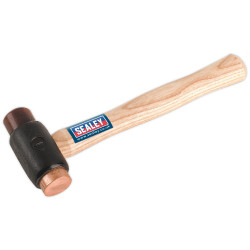 Sealey CRF15 Copper/Rawhide Faced Hammer 1.5lb Hickory Shaft
