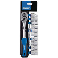 Draper 16374 1/2&quot; Sq. Dr. Metric Socket and Ratchet Set (12 Piece)